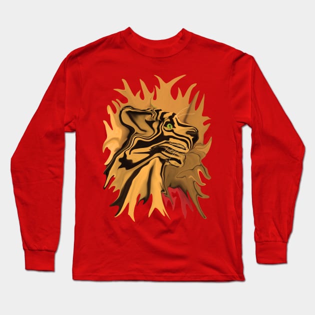 A Tiger for Tiago Long Sleeve T-Shirt by distortionart